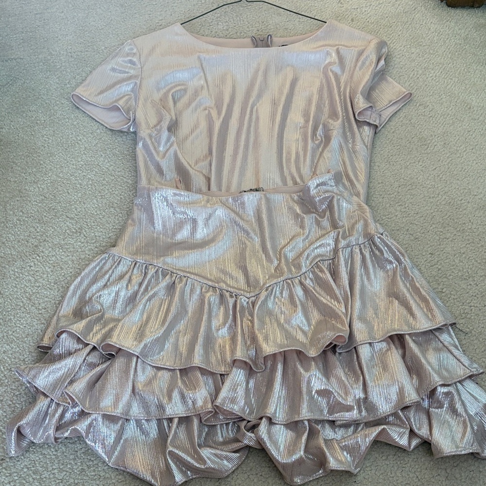 juniors dress Pink formal shimmer dress